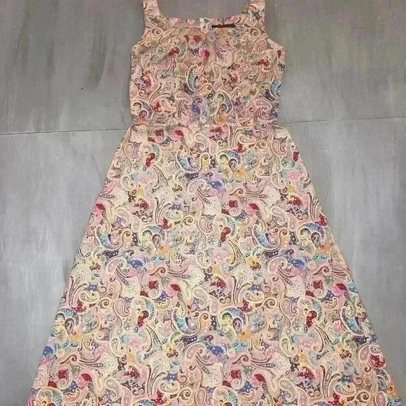 Harold's Multi Color Paisley A Line Sleeveless Dress Size 0 Pristine - Picture 4 of 8